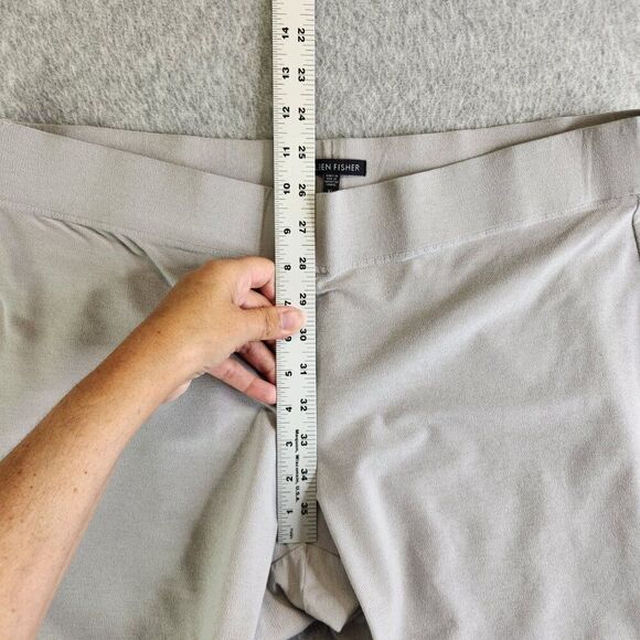 Eileen Fisher Pants Womens XL Gray Stretch Crepe Straight Career Office Work - Picture 11 of 15
